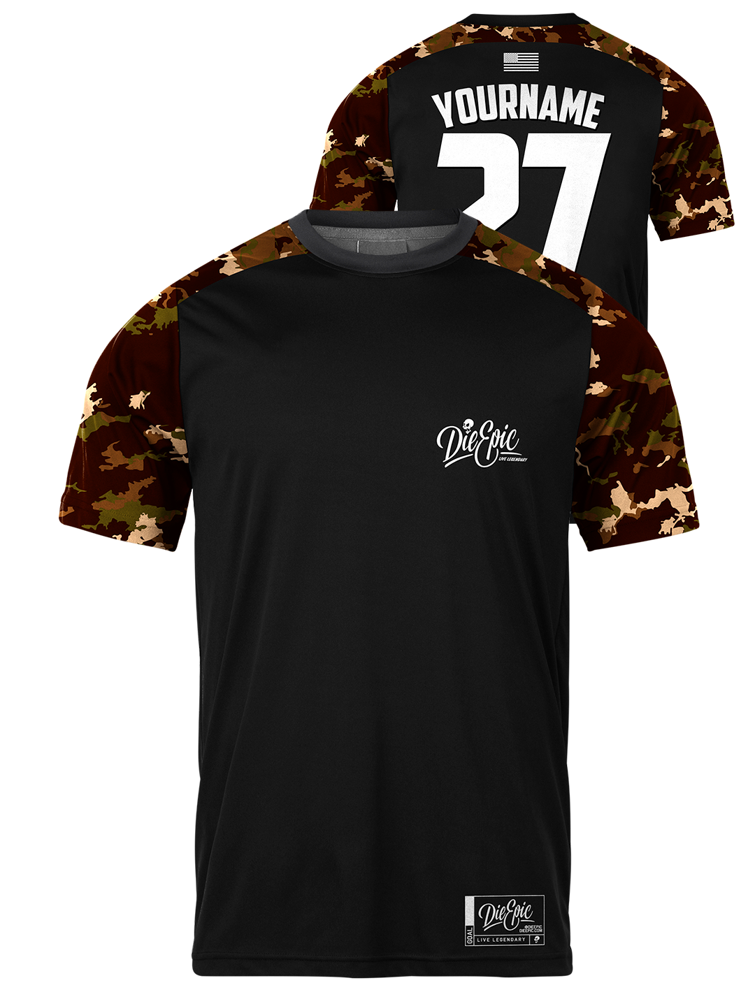 Die Epic Coyotte Camo Mission Ready Custom Short Sleeve Jersey