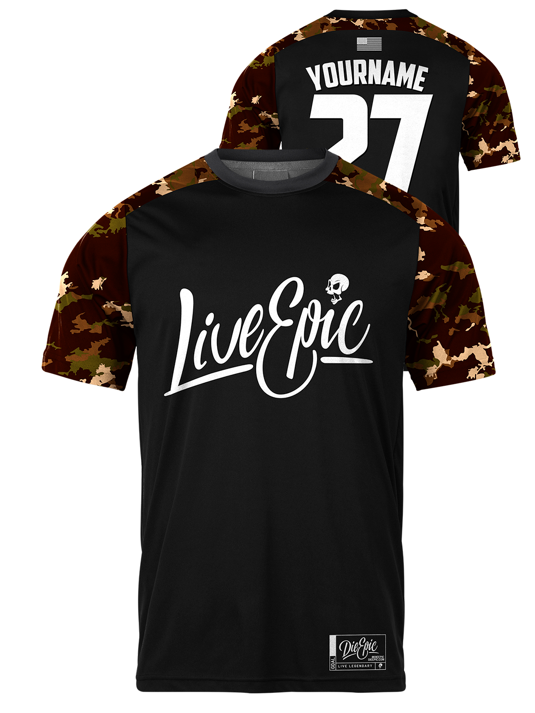 Live Epic Coyotte Camo Mission Ready Custom Short Sleeve Jersey