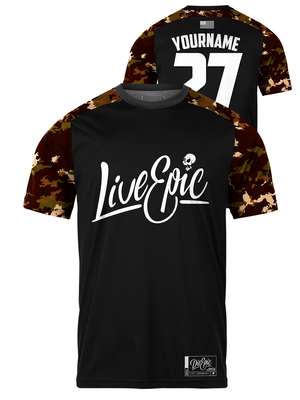 Live Epic Coyotte Camo Mission Ready Custom Short Sleeve Jersey