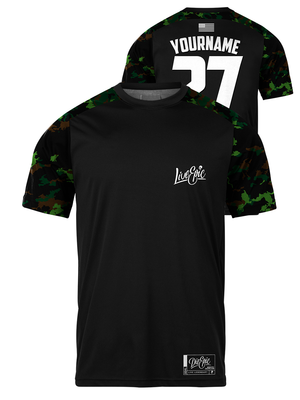 Live Epic Green Camo Mission Ready Custom Short Sleeve Jersey