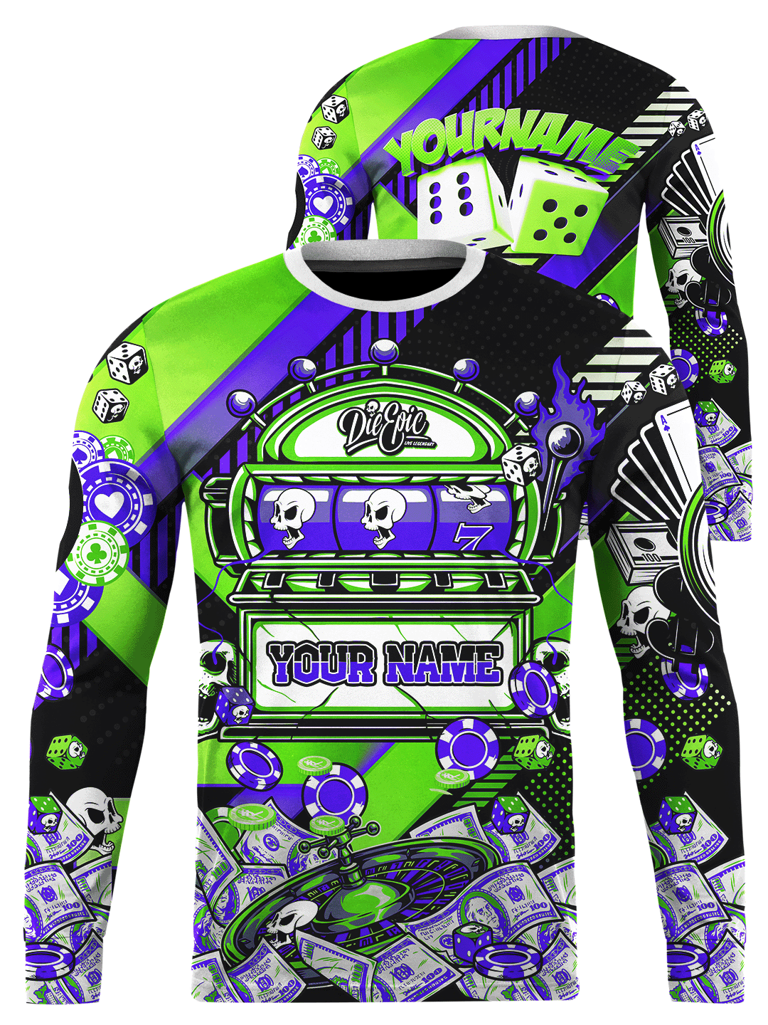 [PICK COLOR] Die Epic Casino Custom Long Sleeve Jersey