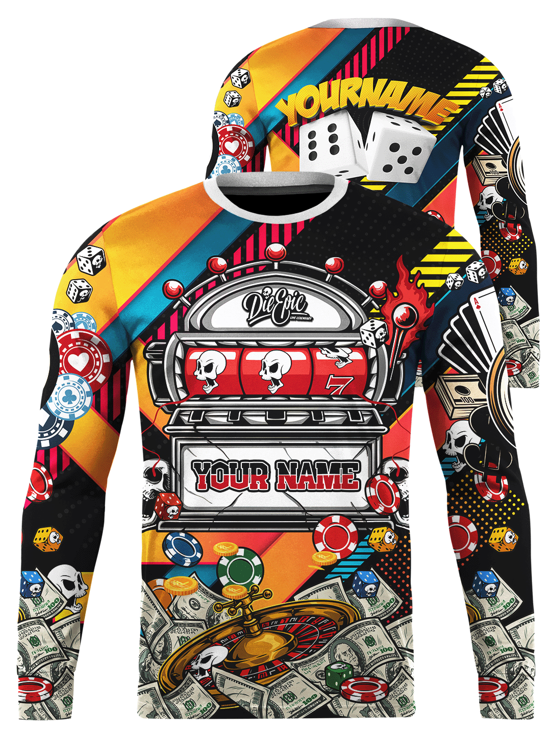 [PICK COLOR] Die Epic Casino Custom Long Sleeve Jersey