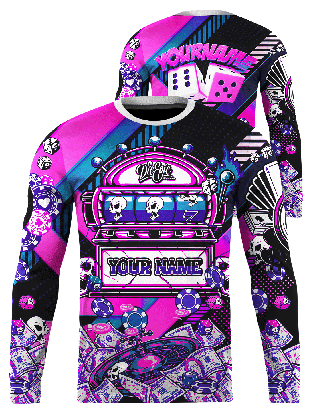 [PICK COLOR] Die Epic Casino Custom Long Sleeve Jersey