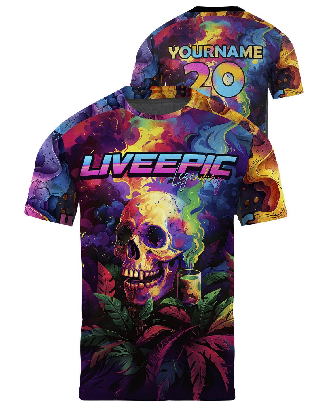 Live Epic Cosmic Cascade Custom Short Sleeve Jersey