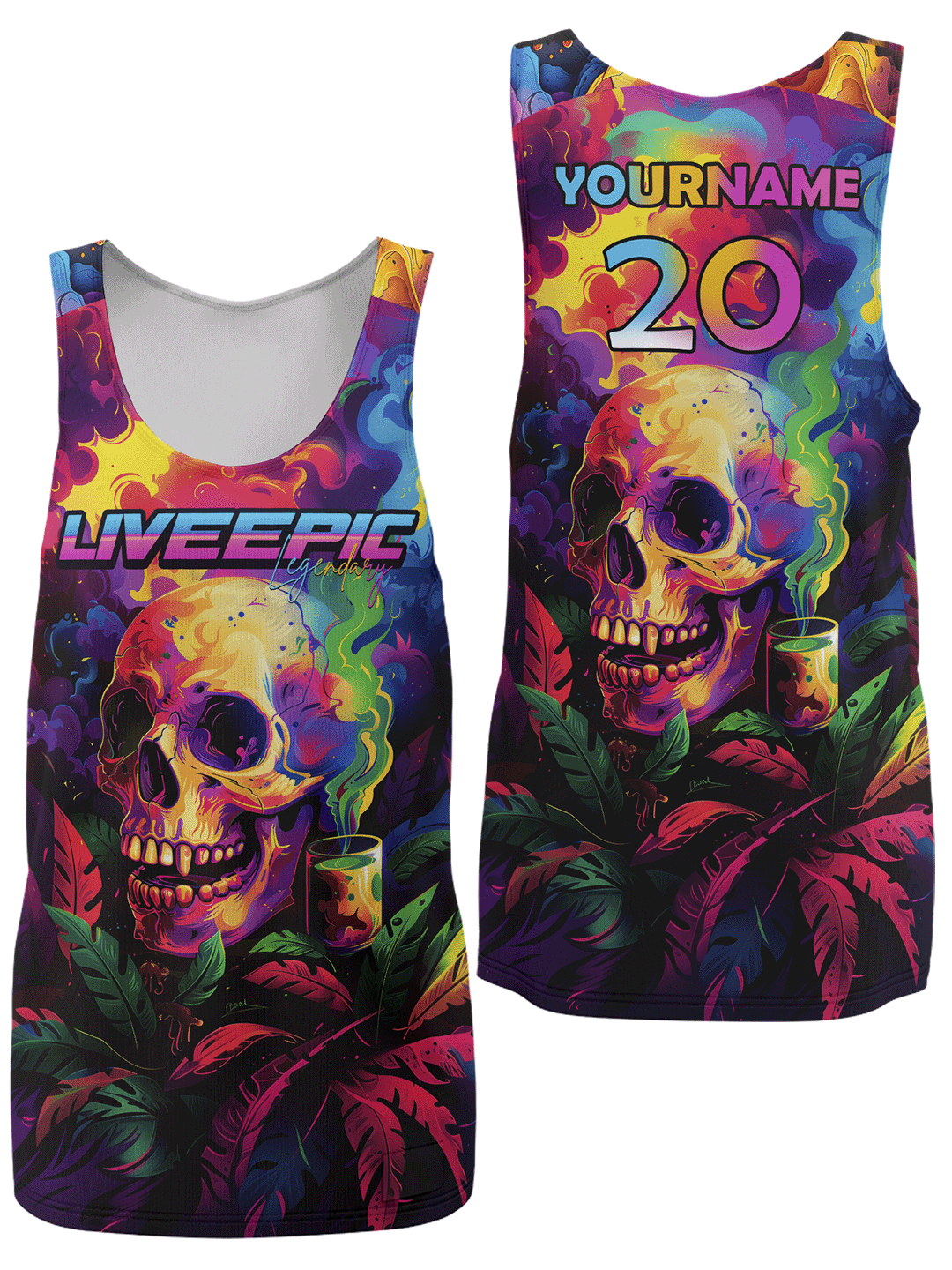 Live Epic Cosmic Cascade Custom Tank Top