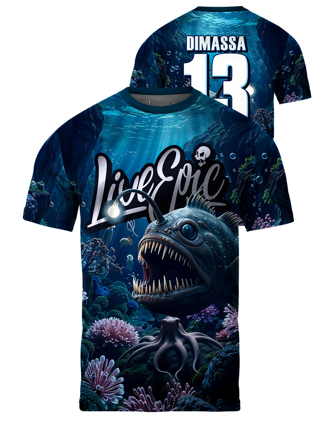 Live Epic Deep Sea A Custom Short Sleeve Jersey