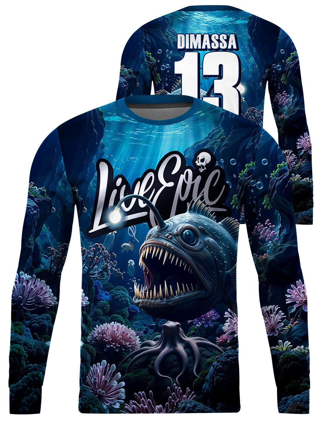 Live Epic Deep Sea A Custom Long Sleeve Jersey