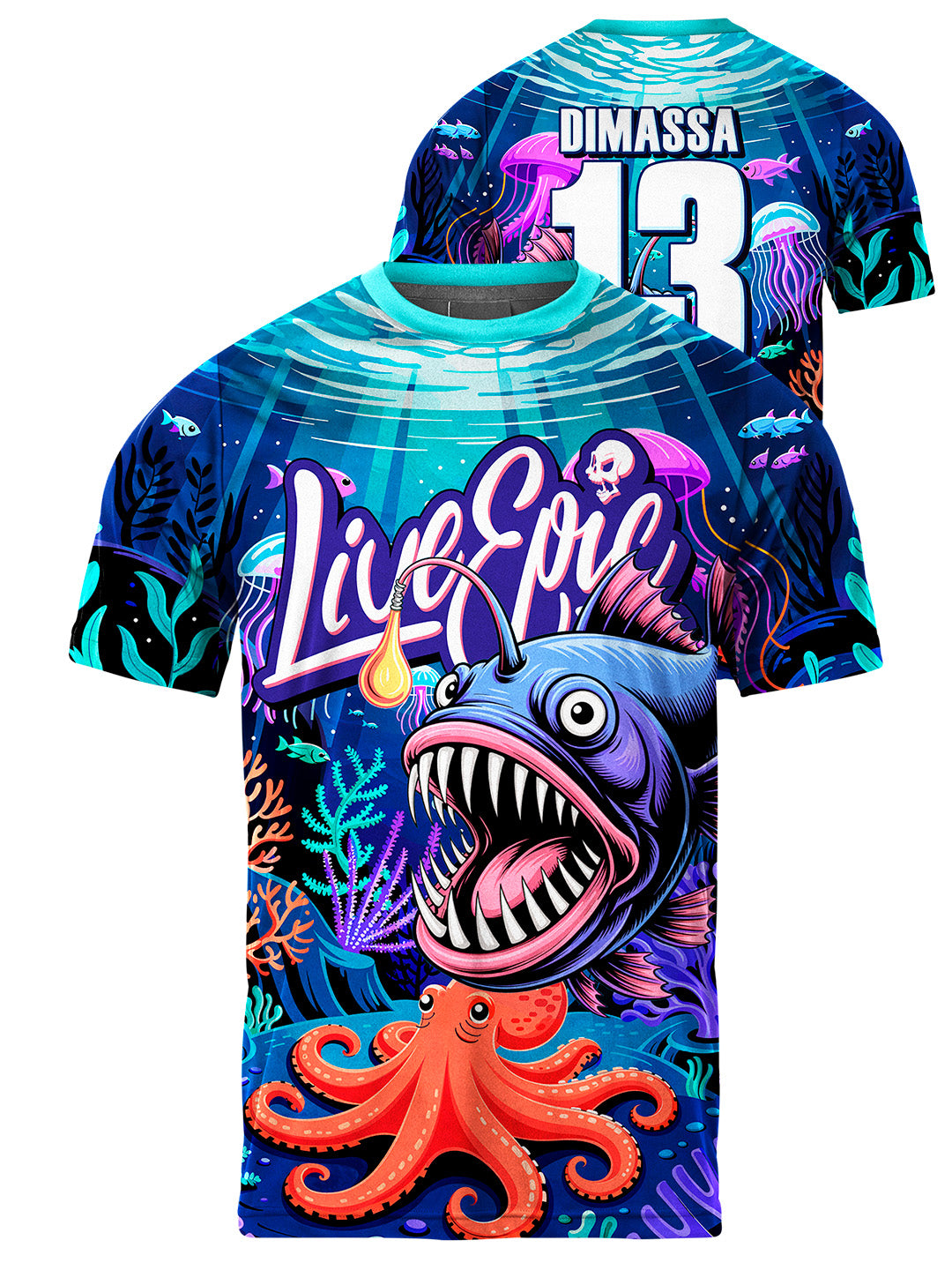Live Epic Deep Sea B Custom Short Sleeve Jersey