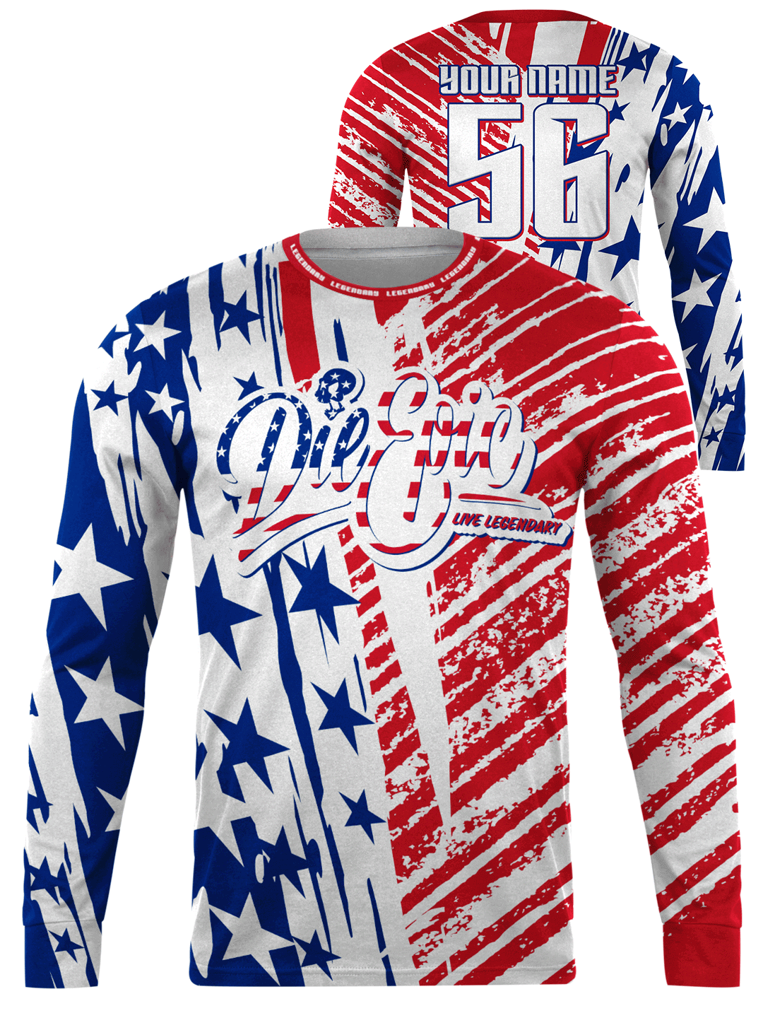 Die Epic Broad Stripes Custom Long Sleeve Jersey