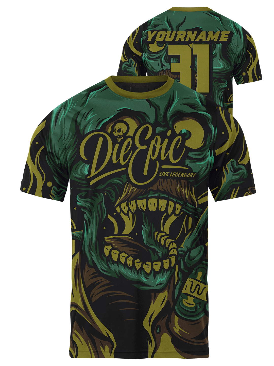 Die Epic Halloween Skull Custom Short Sleeve Jersey