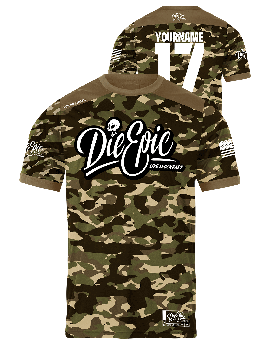 Die Epic Military Coyote Camo Custom Short Sleeve Jersey