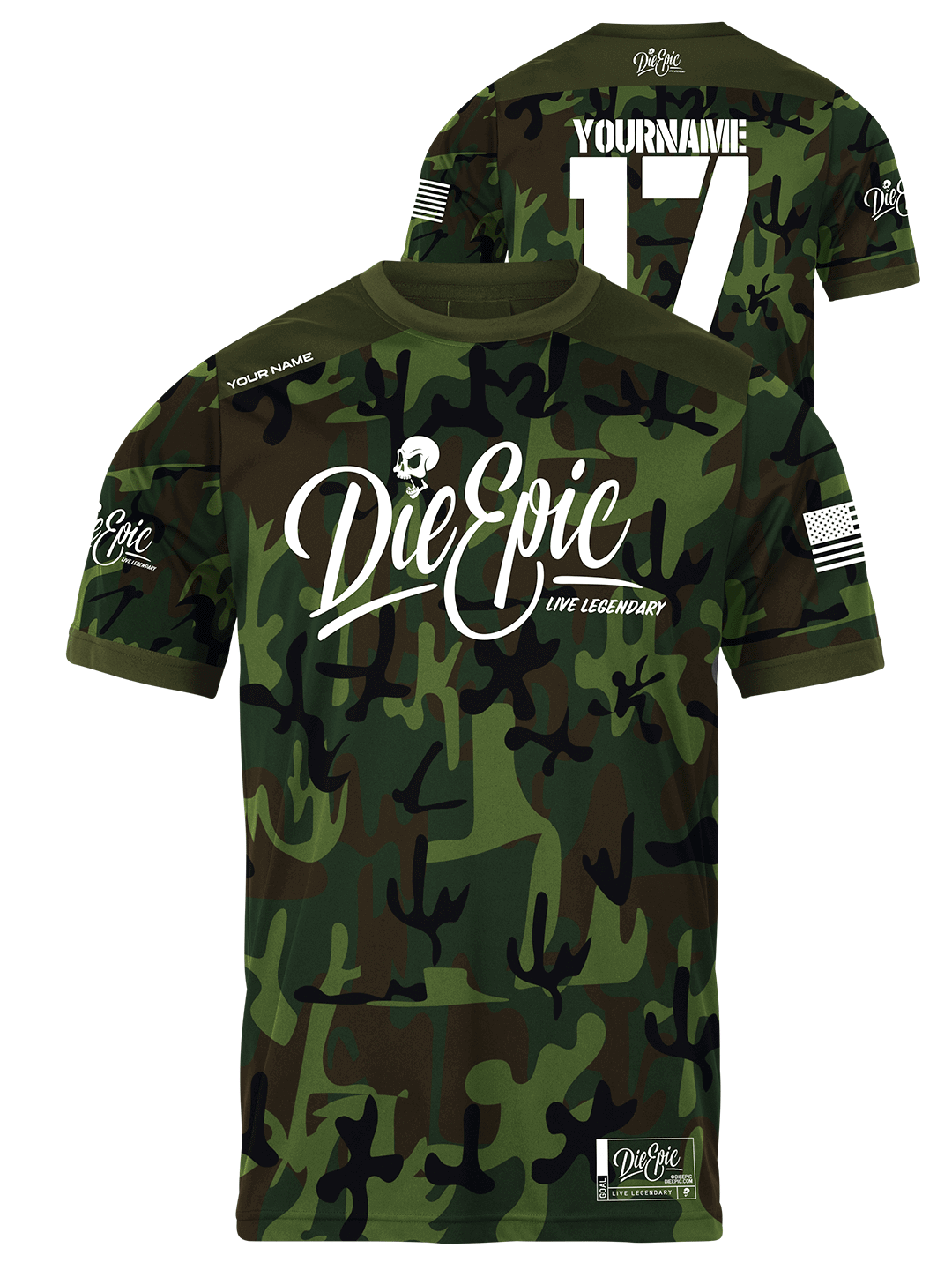 Die Epic Military Camo Custom Short Sleeve Jersey