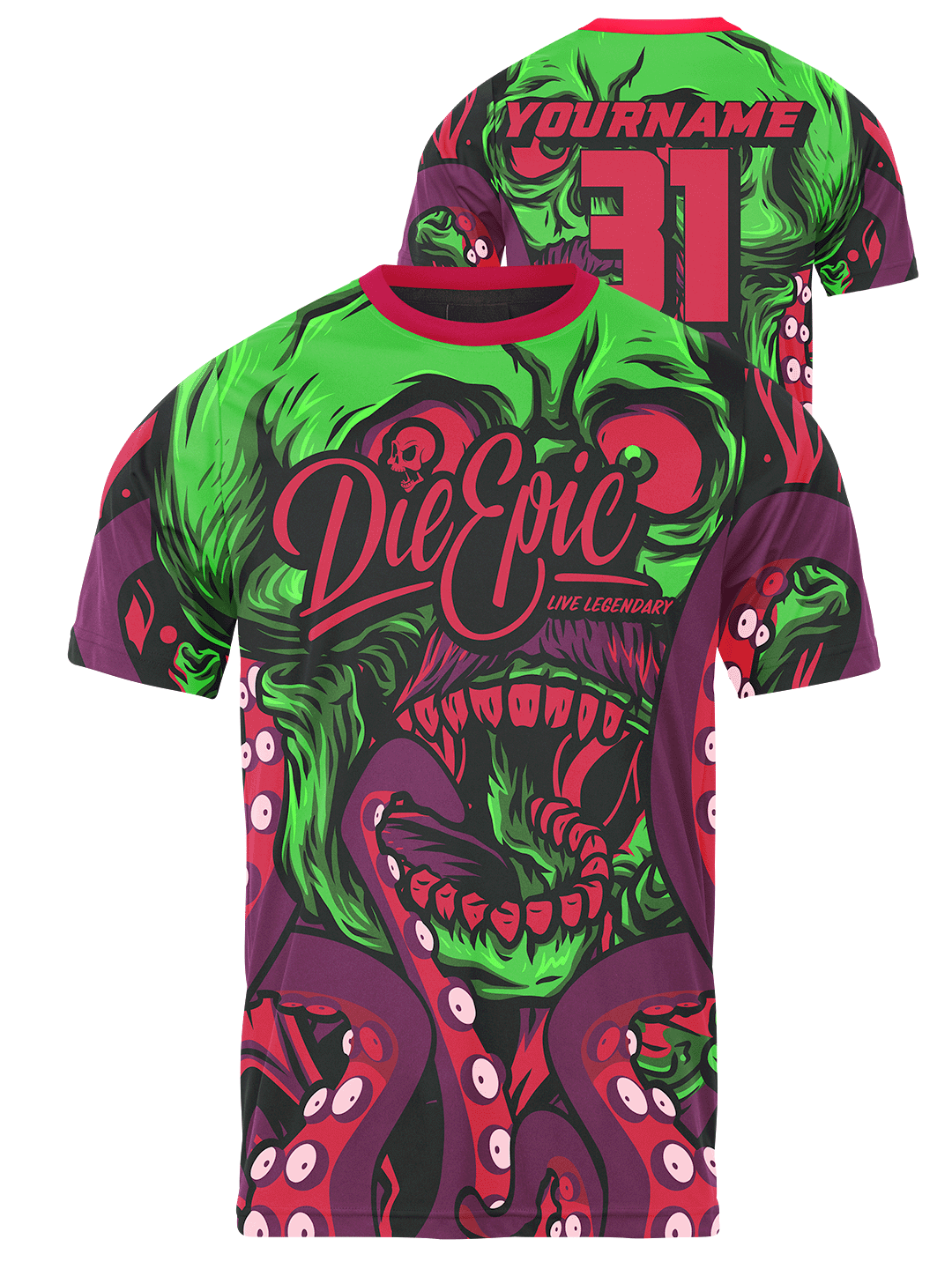 Die Epic Octopus Custom Short Sleeve Jersey