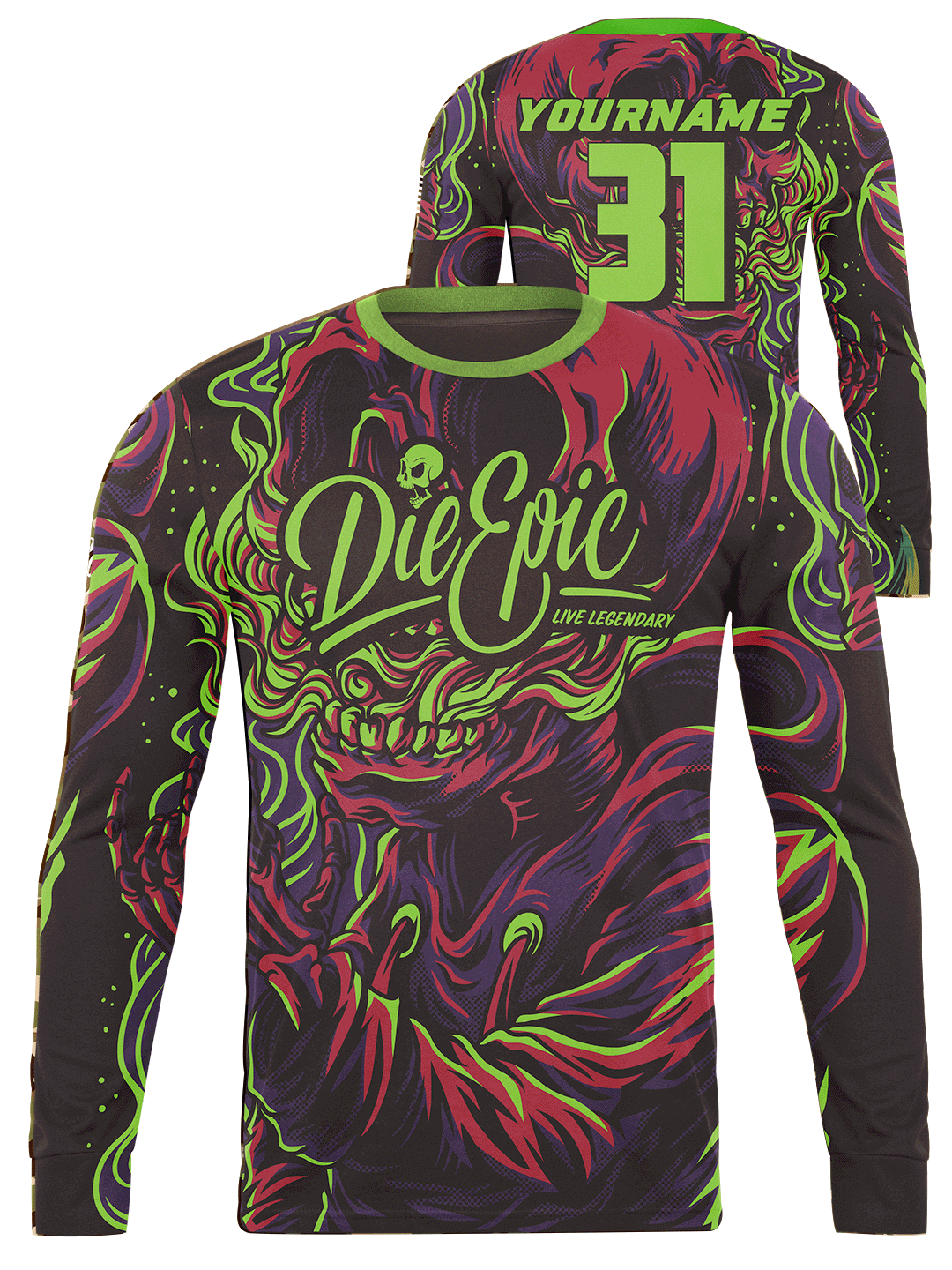 Die Epic Spooky Custom Long Sleeve Jersey