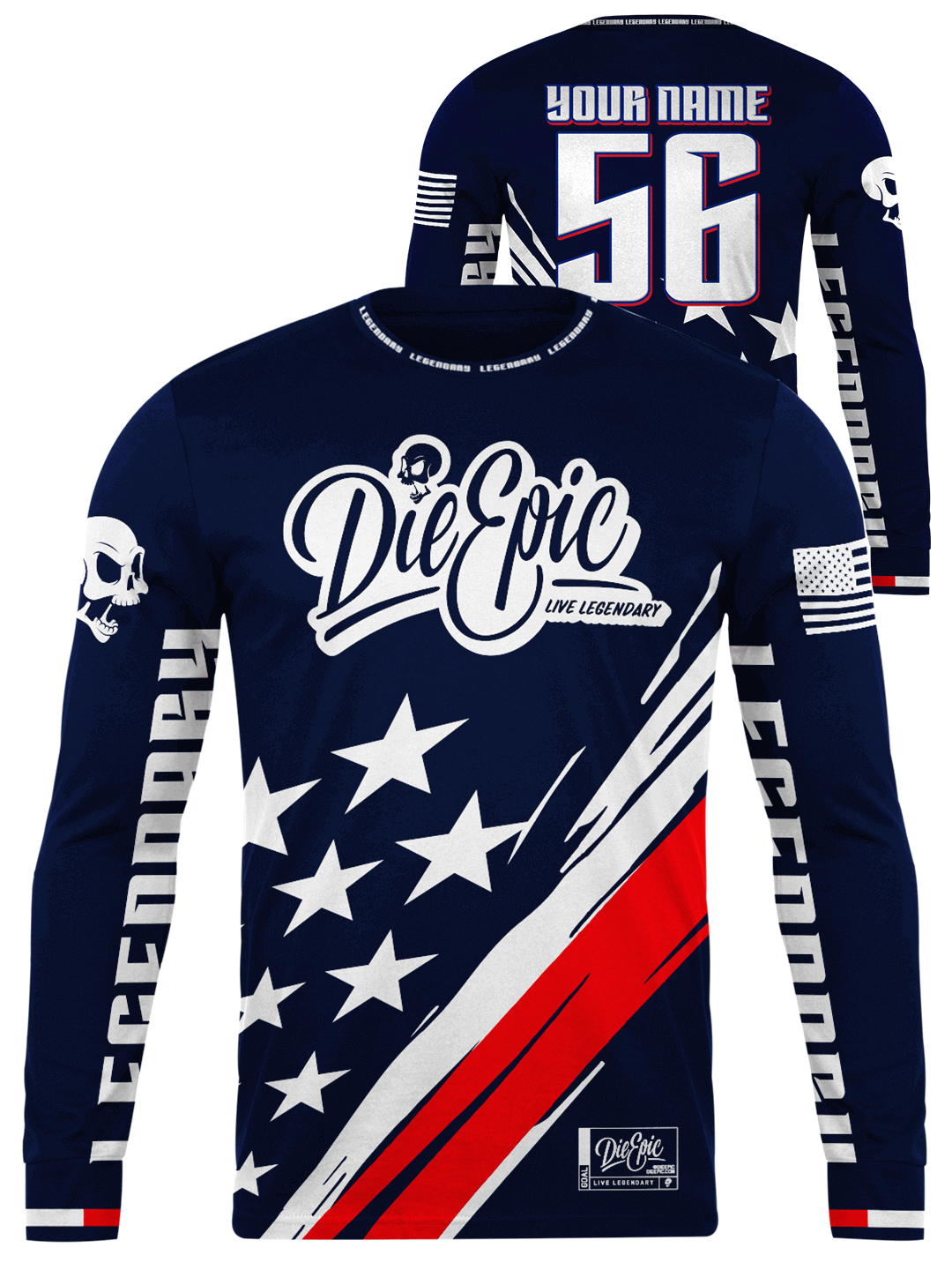 Die Epic Team Legendary Custom Long Sleeve Jersey