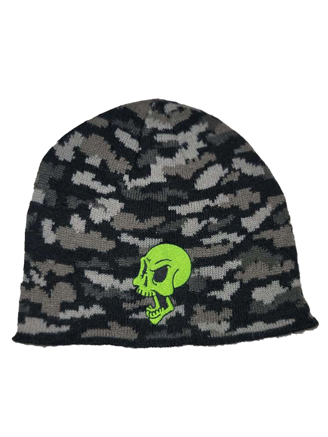 Epic Camo Embroidery Skull Beanie [Free stickers!]