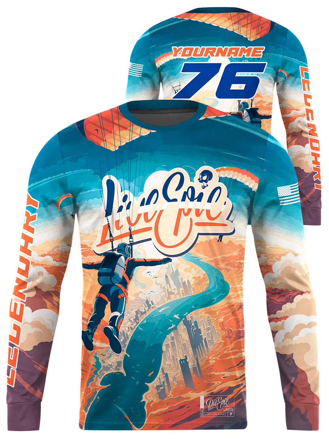Live Epic Panoramic Custom Long Sleeve Jersey