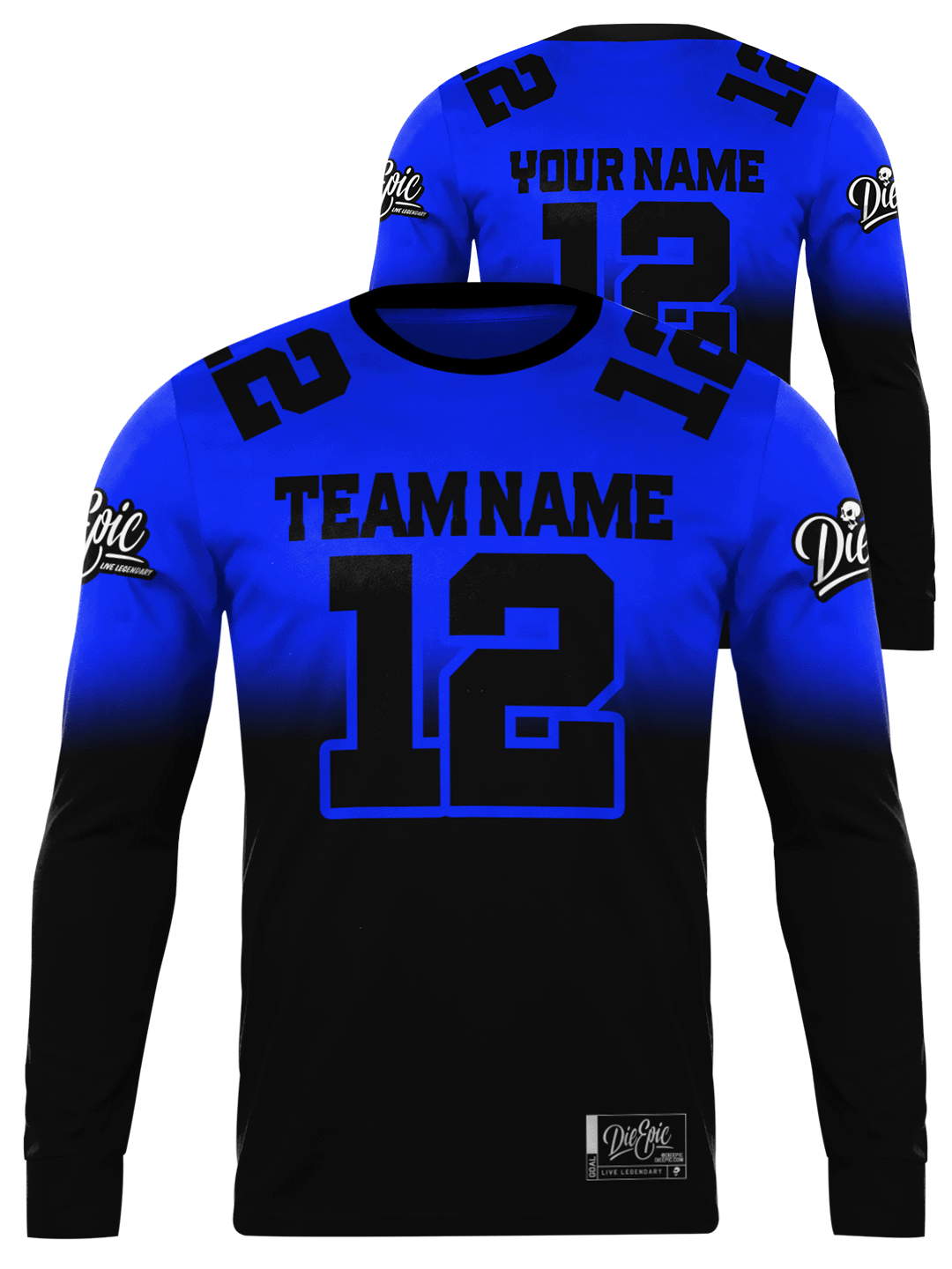 Die Epic Teams Faded Multicolor Custom Long Sleeve Jersey