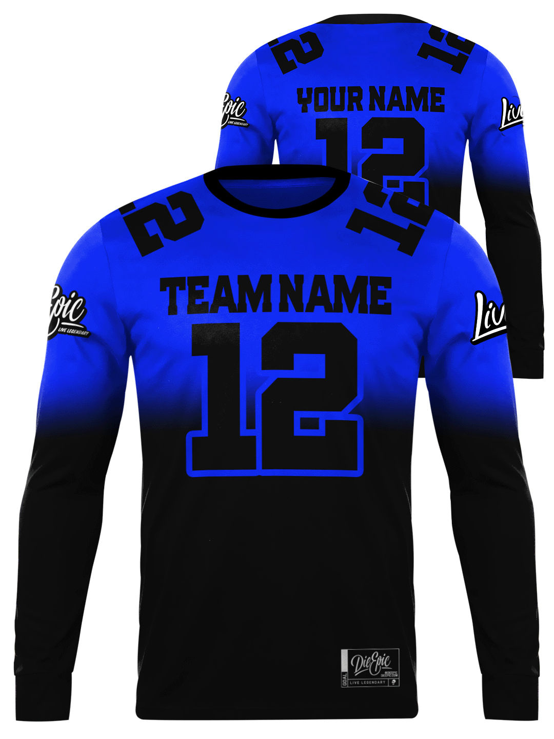 Live Epic Teams Faded Multicolor Custom Long Sleeve Jersey