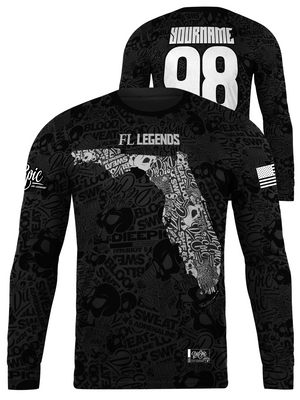 Country State Legends Sticker Camo Custom Long Sleeve Jersey