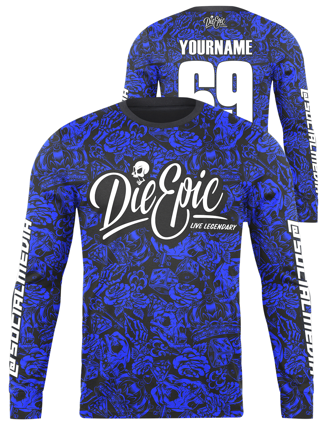 Die Epic Tattoo Flash MULTICOLOR Custom Long Sleeve Jersey