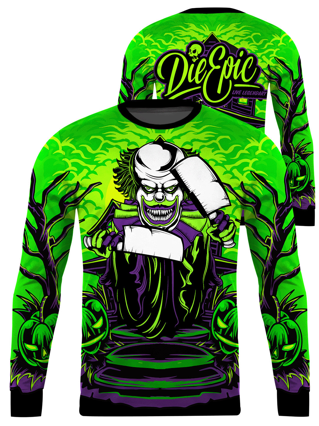 Die Epic Green Clown Long Sleeve Jersey