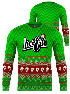 Live Epic Green Crochet Ugly Long Sleeve Jersey (PRE-SALES 'TIL DEC 5TH -12PM EST)