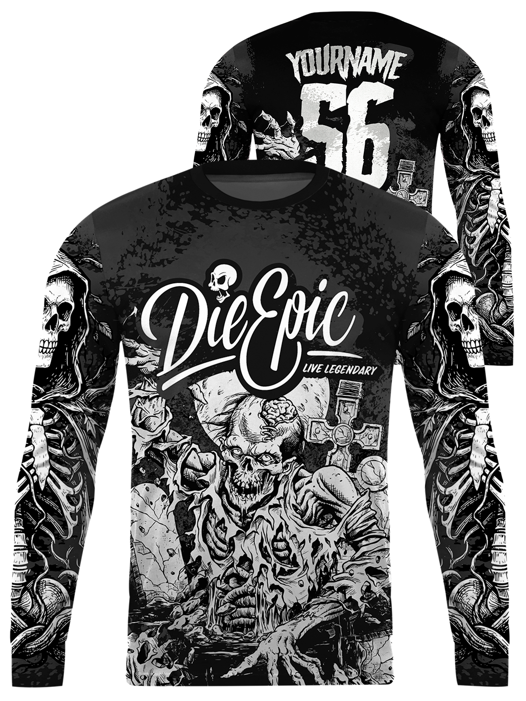 Die Epic Freefall Forever Custom Long Sleeve Jersey