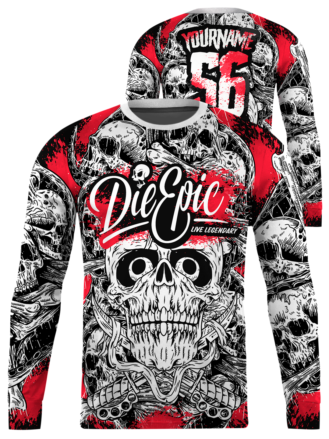 Die Epic Bone Breaker Custom Long Sleeve Jersey