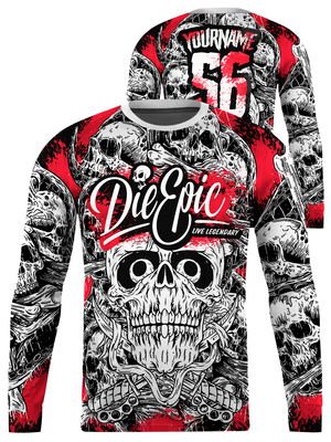 Die Epic Bone Breaker Custom Long Sleeve Jersey