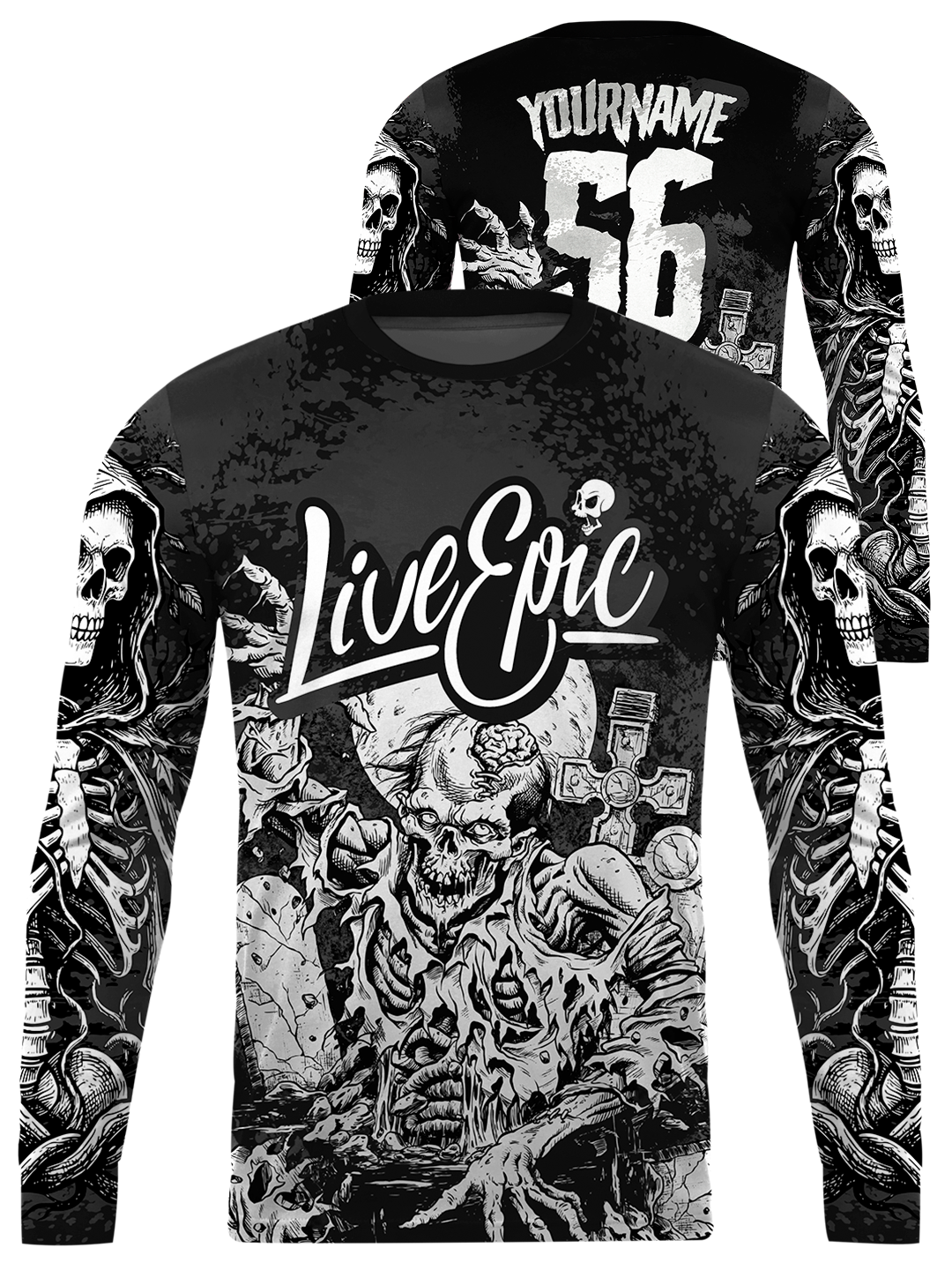 Live Epic Freefall Forever Custom Long Sleeve Jersey