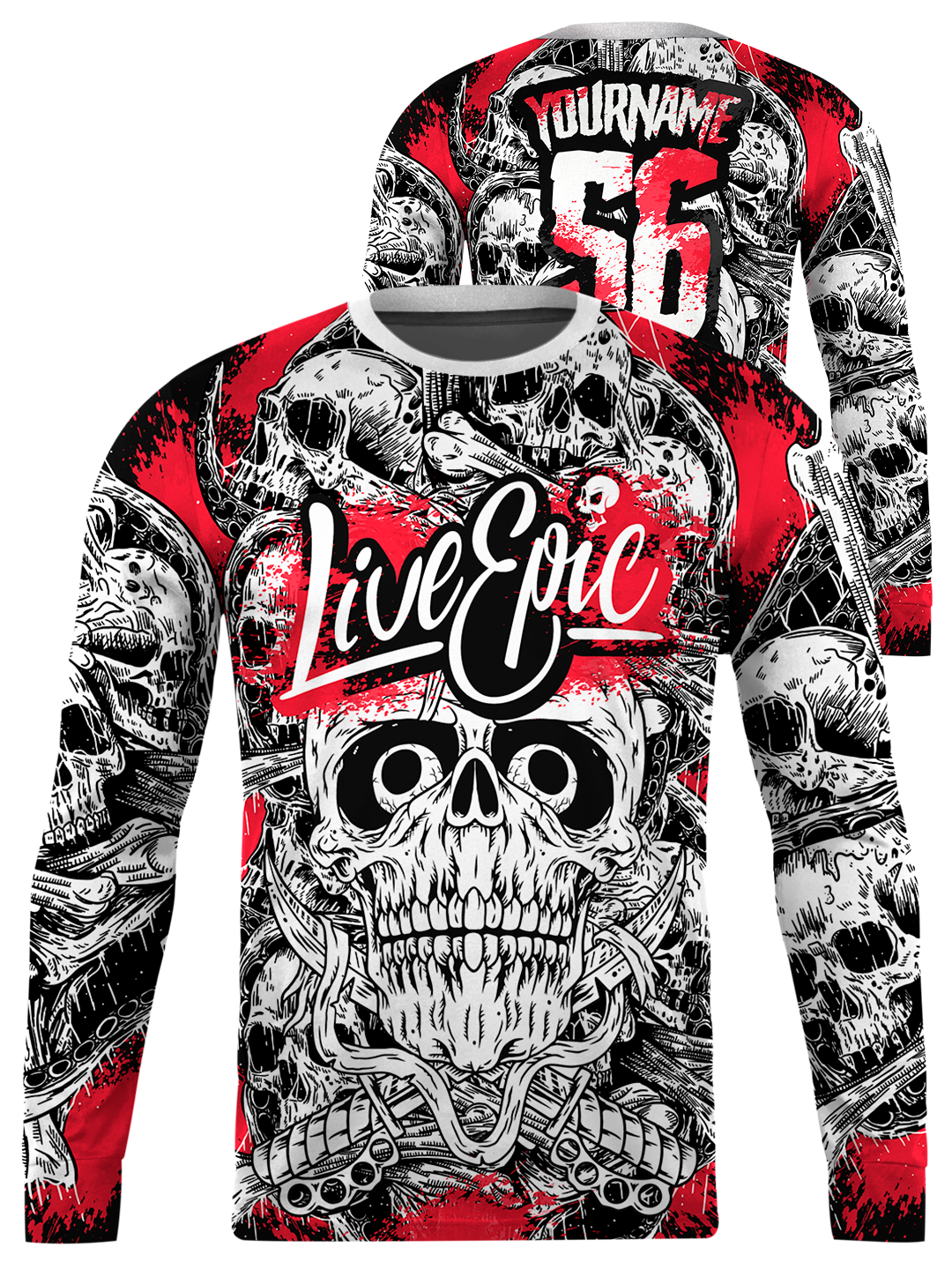 Live Epic Bone Breaker Custom Long Sleeve Jersey