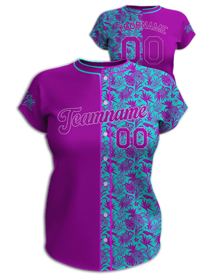 Live Epic Women Hawaiian Slugger Custom Short Sleeve Jersey  [Simulated Buttons]