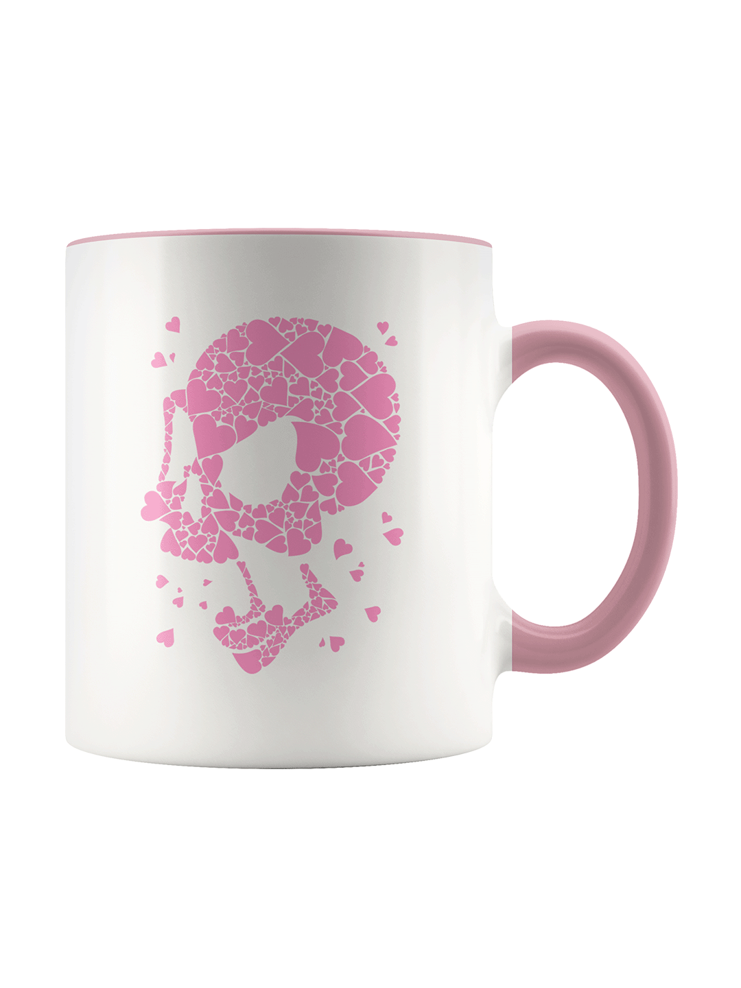 Heart Burst Red Skull Accent Mug 11oz