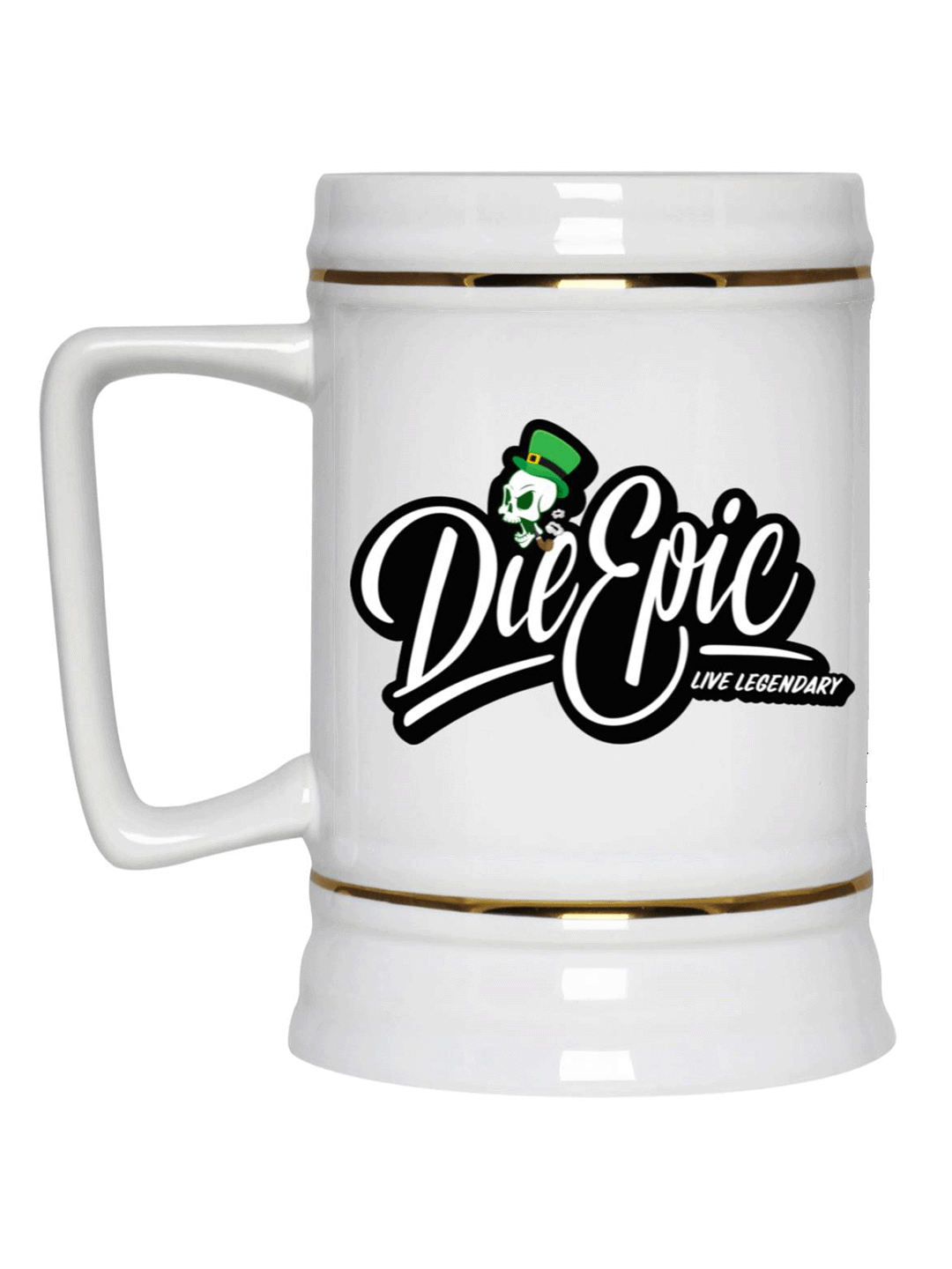 Die Epic Irish Skull Beer Stein 22oz.