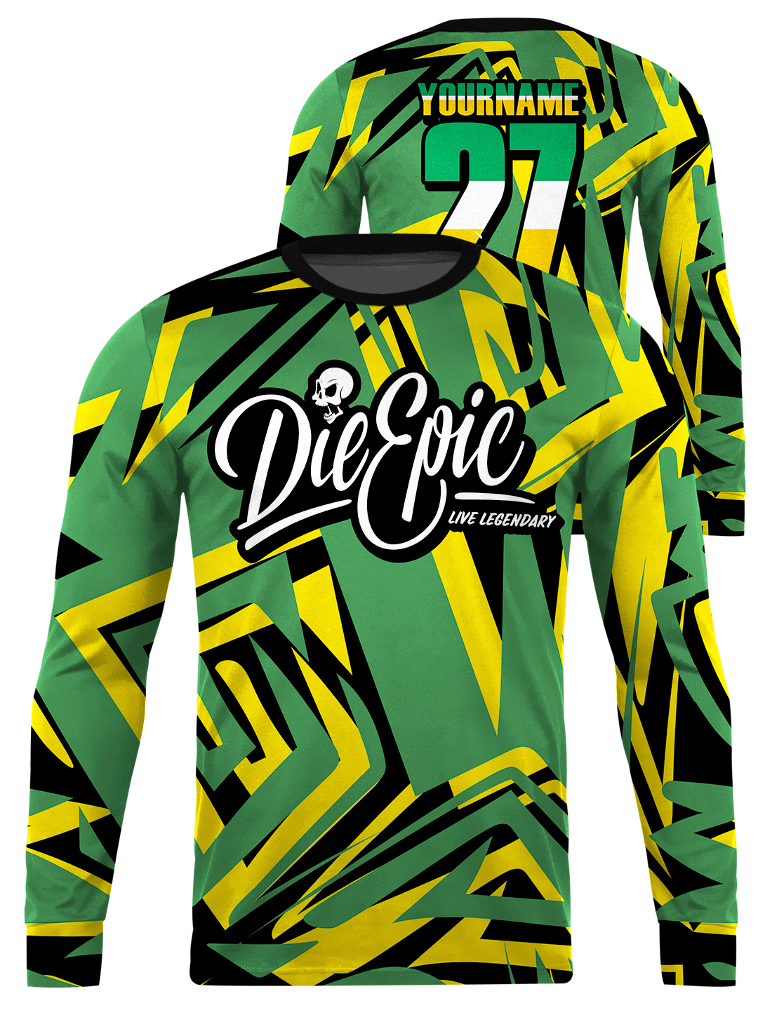 Die Epic Rasta Custom Long Sleeve Jersey