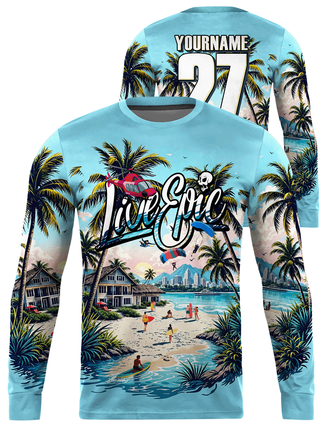 Live Epic Coastal Skies Two Custom Long Sleeve Jersey