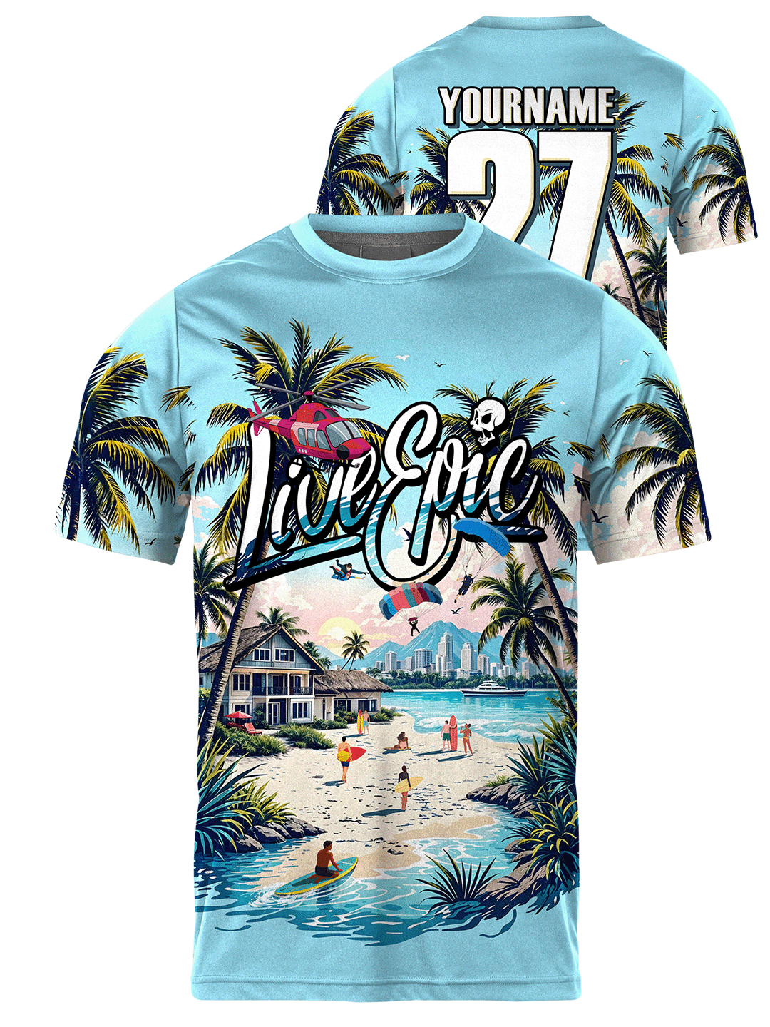Live Epic Coastal Skies Two Custom Short Sleeve Jersey
