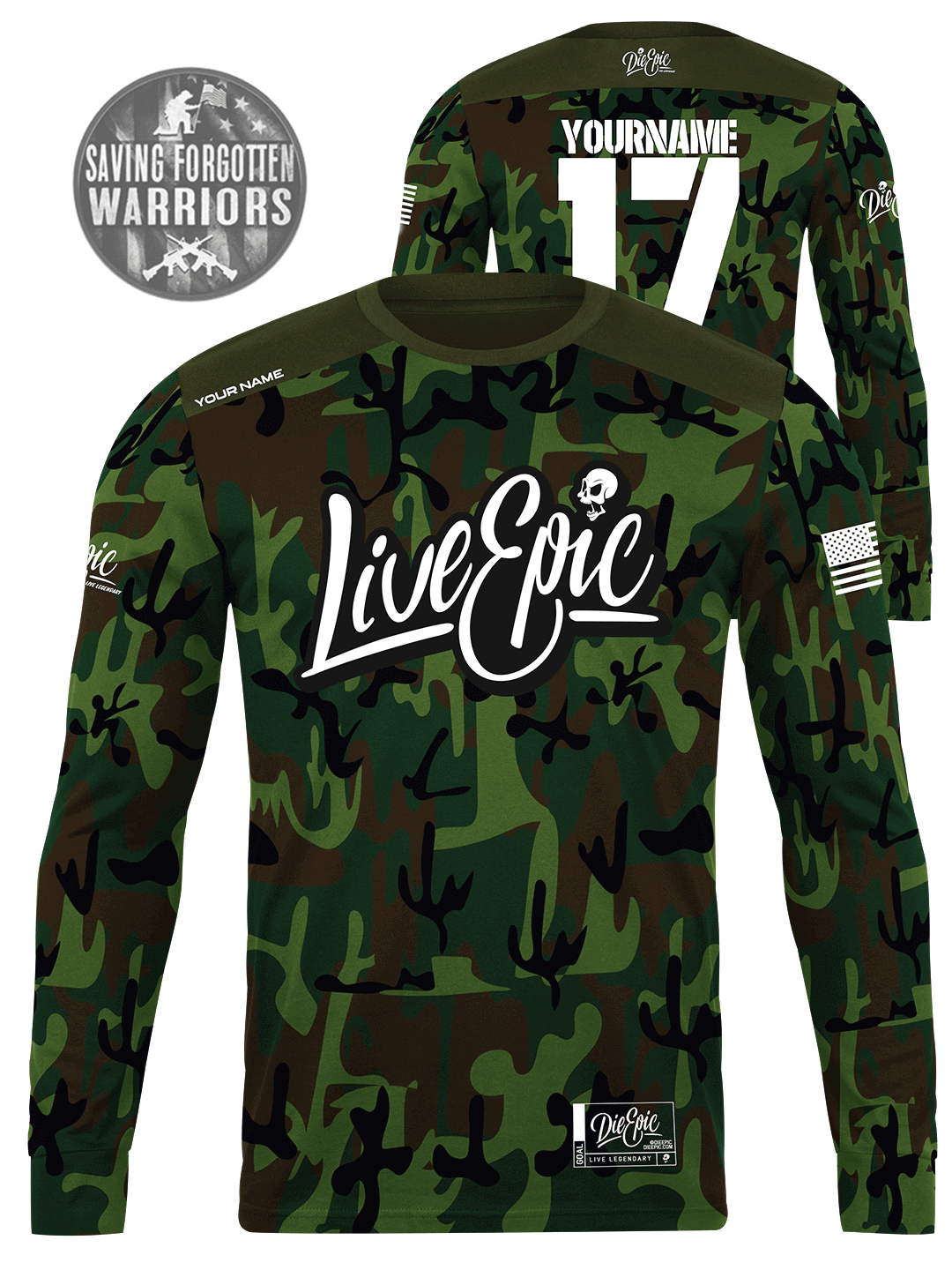 【BADBLOOD】 Mystic Logo Reflective Long Sleeve - Green Camo Sale❗️(Preorder) Badblood Mystic Logo Reflective Long