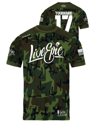 Live Epic Military Camo Custom Short Sleeve Jersey