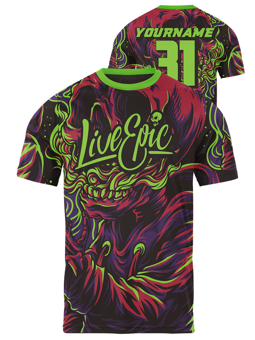 Live Epic Spooky Custom Short Sleeve Jersey