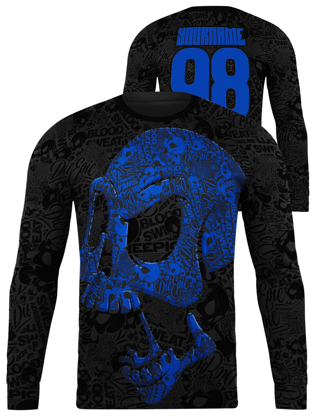 multicolor] Epic Skull Adrenaline Bits Custom Long Sleeve