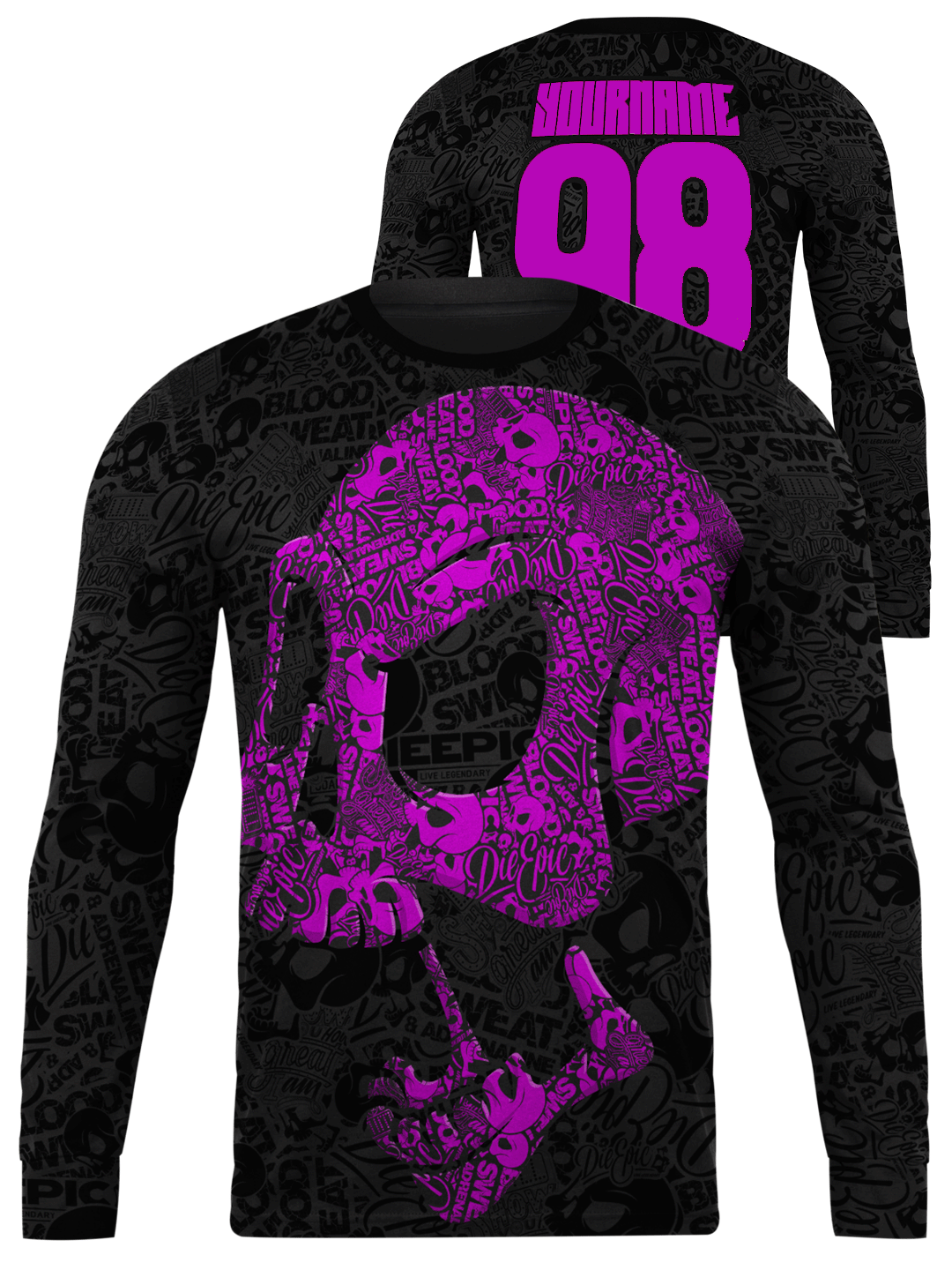 multicolor] Epic Skull Adrenaline Bits Custom Long Sleeve