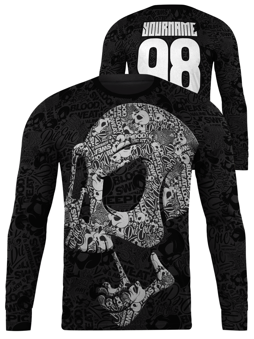 [multicolor] Epic Skull Adrenaline Bits Custom Long Sleeve Jersey