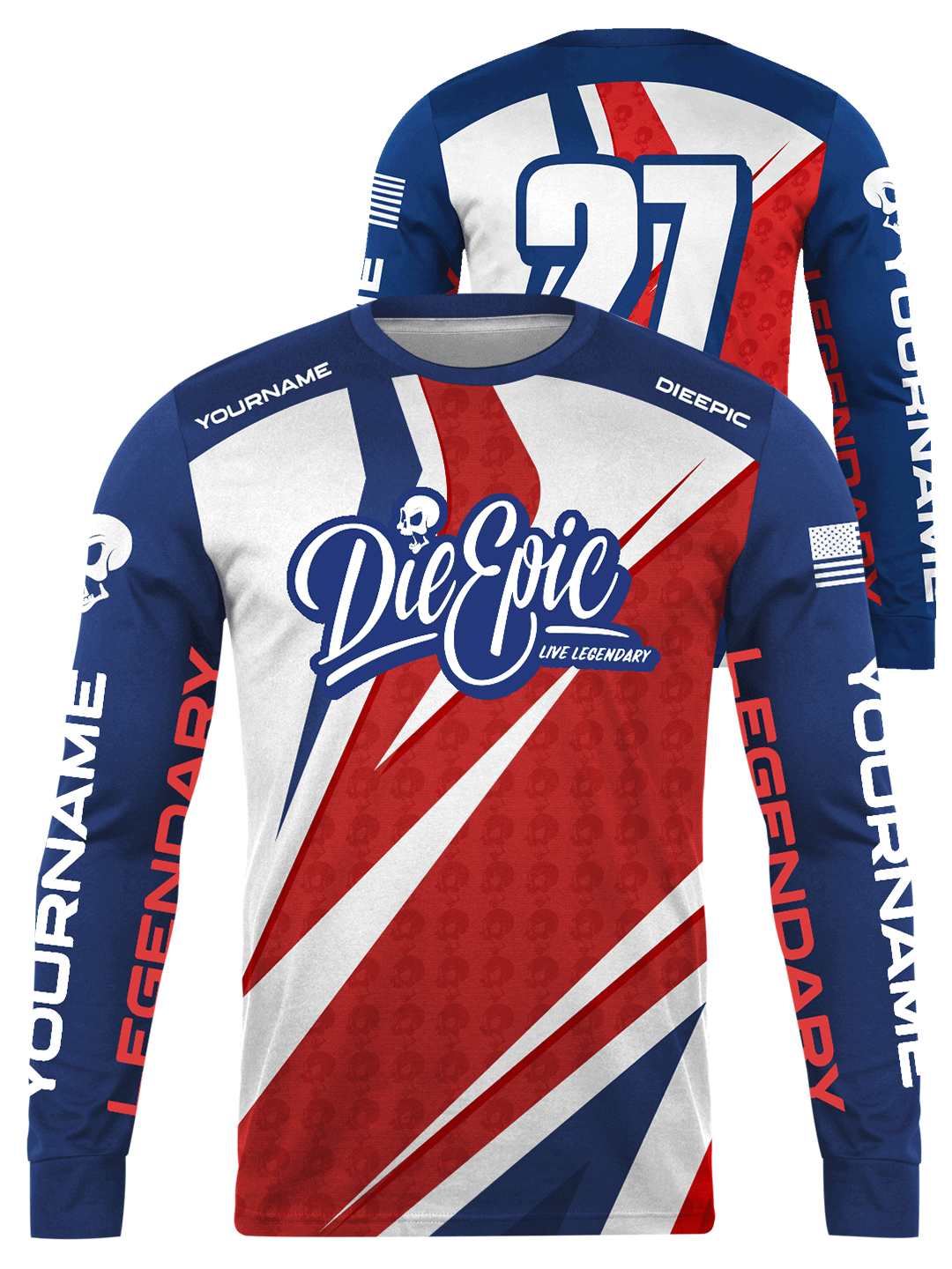Die Epic Mission Tribute Custom Long Sleeve Jersey