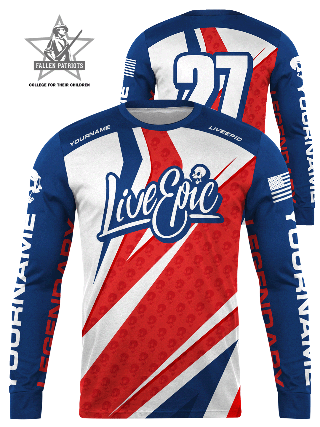 [charity] Live Epic Mission Tribute Custom Long Sleeve Jersey