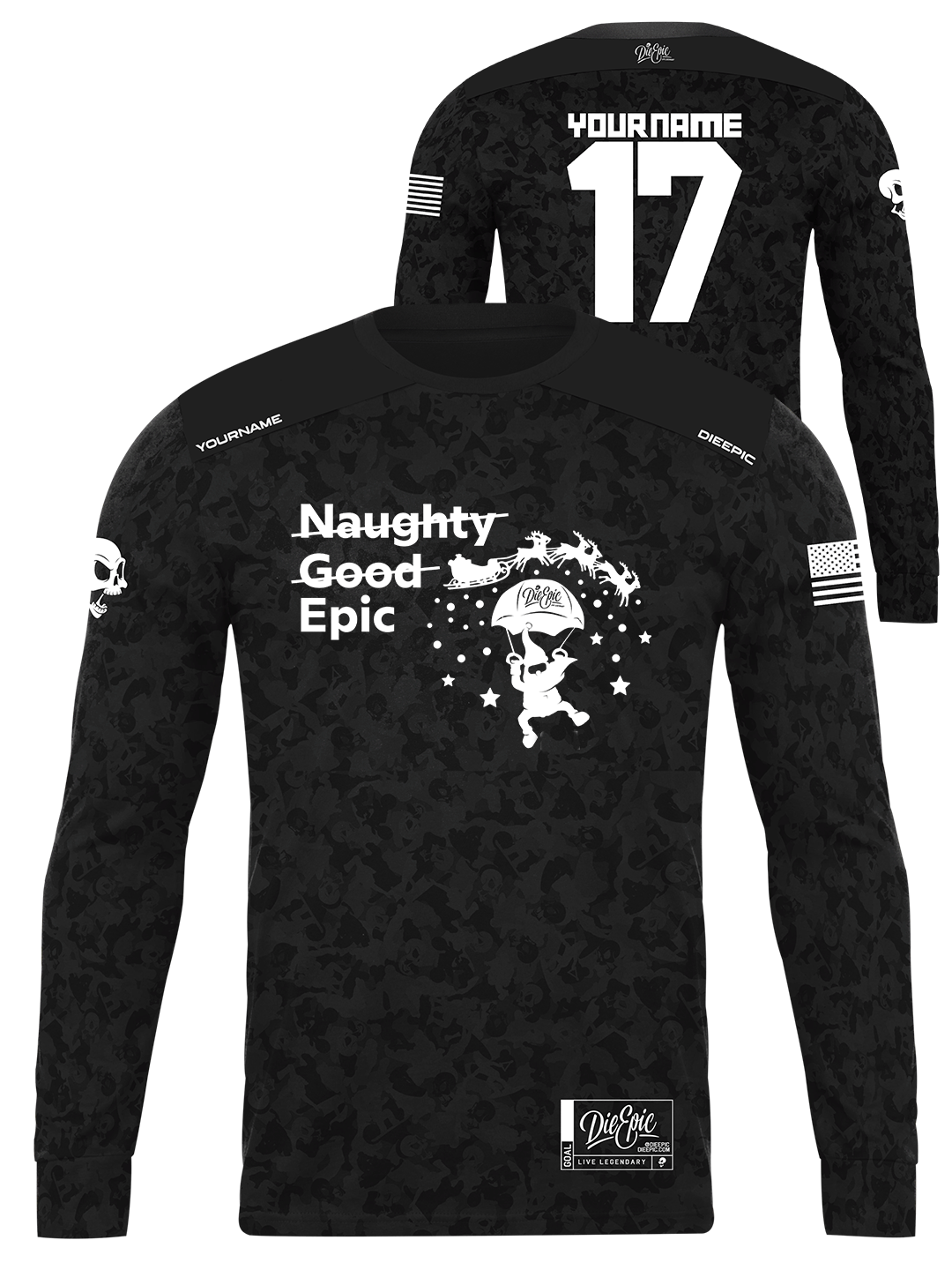 Die Epic Naughty Skull Camo Ugly Long Sleeve Jersey (PRE-SALES &#39;TILL DEC 7TH - 11:59PM EST)
