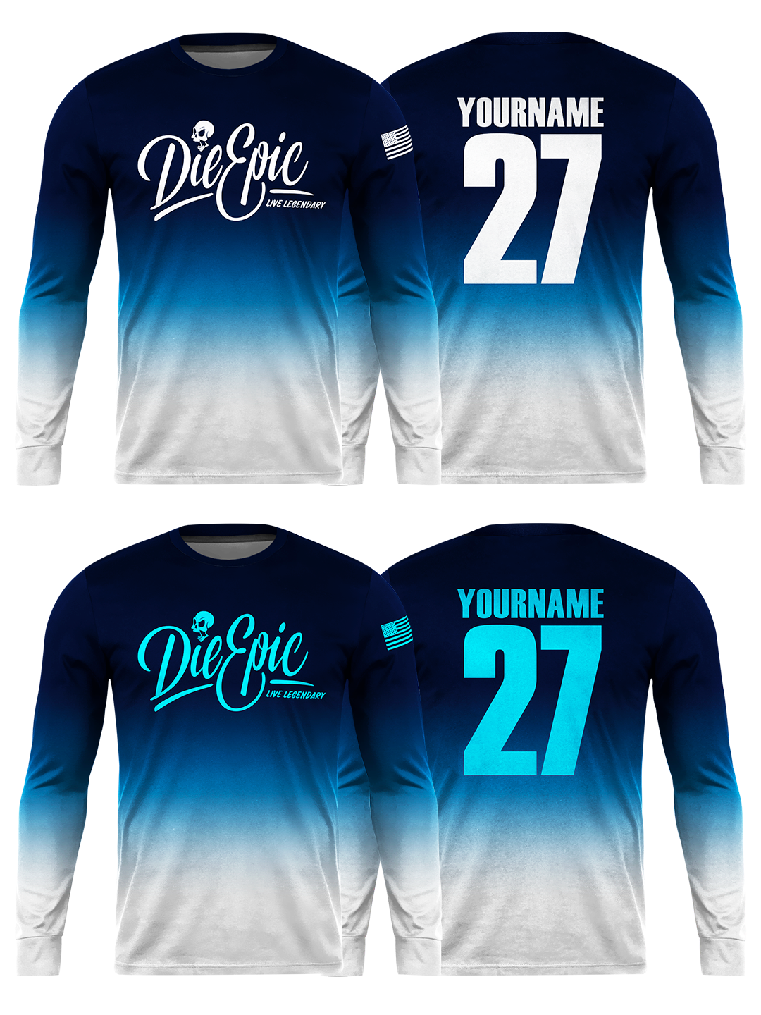 MULTICOLOR] Die Epic Phantom Wash Custom Long Sleeve Jersey