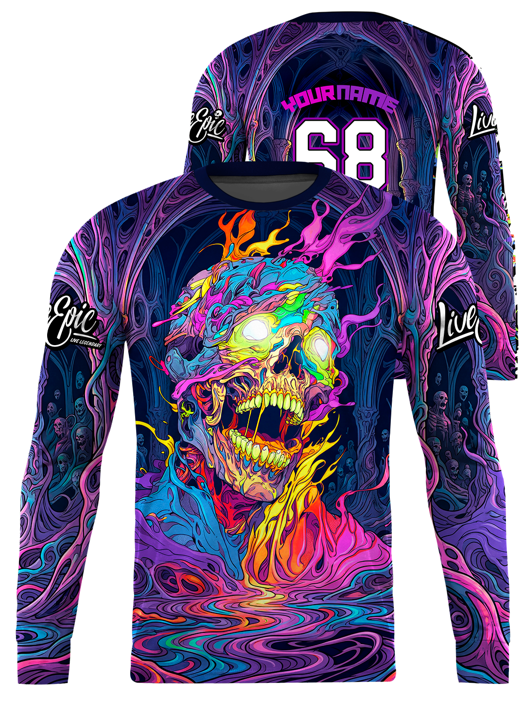 Live Epic Neon Revenant Custom Long Sleeve Jersey