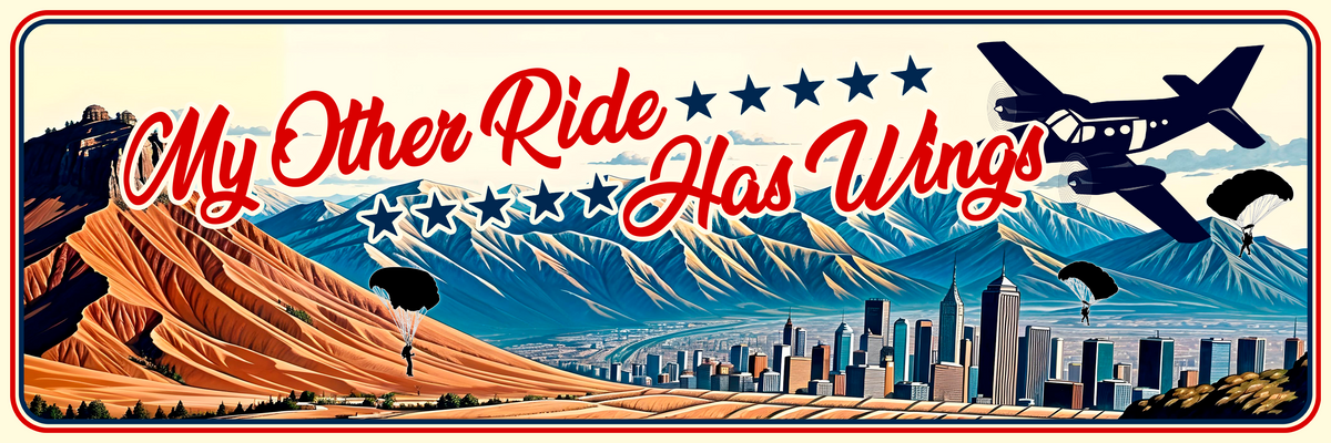 [USA ship only] Skydiving White Bumper Sticker